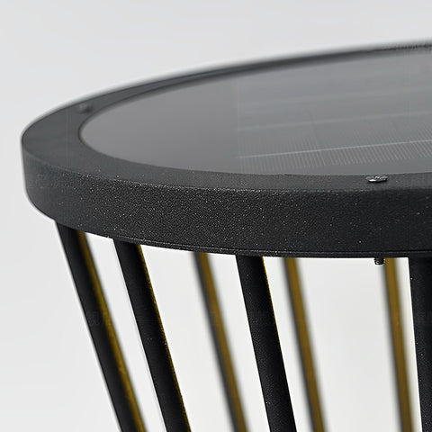 Lámpara de pie moderna para exteriores con energía solar y LED, resistente al agua, de color negro - Dazuma
