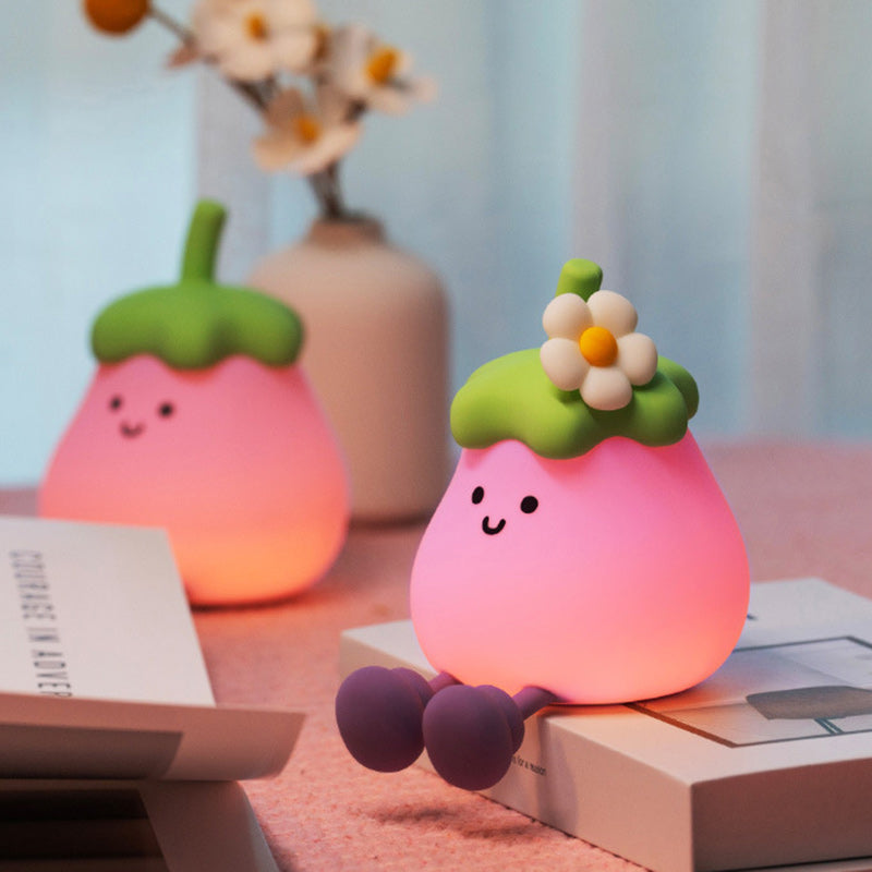Contemporary Creative Silicone Eggplant-Shaped LED Table Lamp For Bedroom