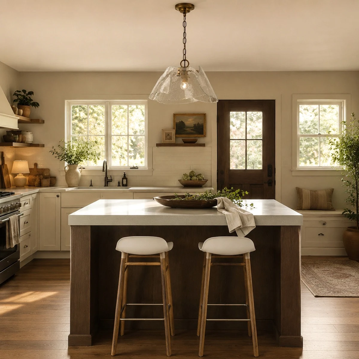 Kitchen island installation scene