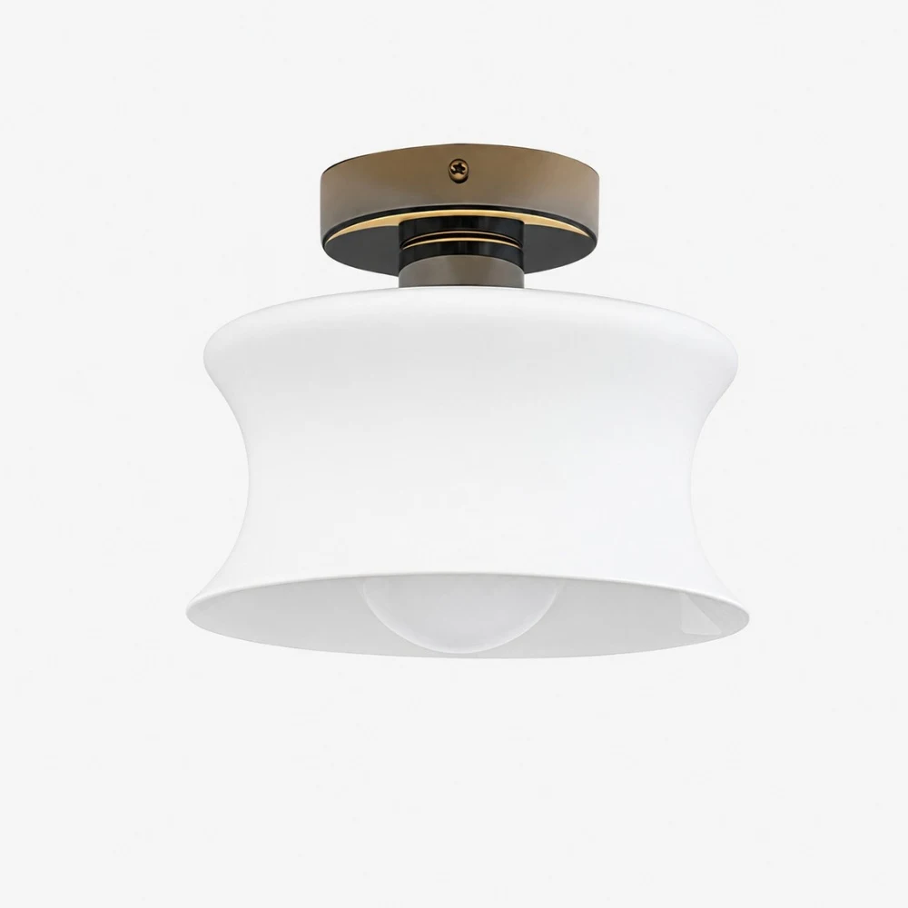French Bauhaus Glass Flush Mount Ceiling Light, 20 cm