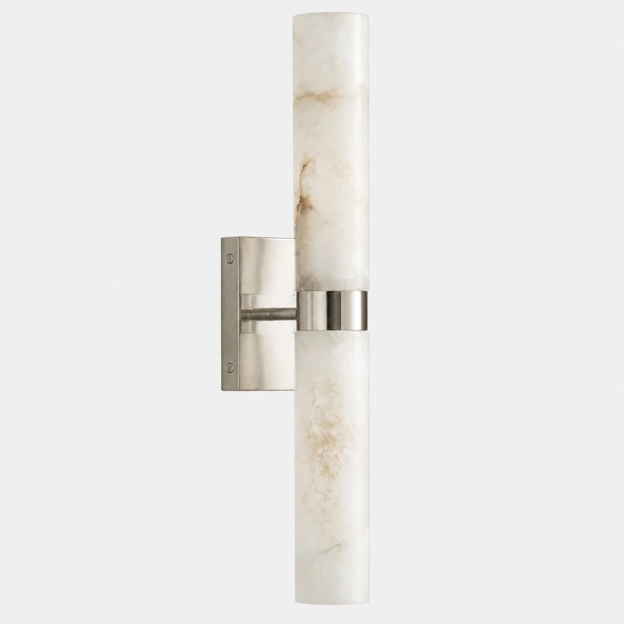 Alabaster shade with Polished Nickel finish