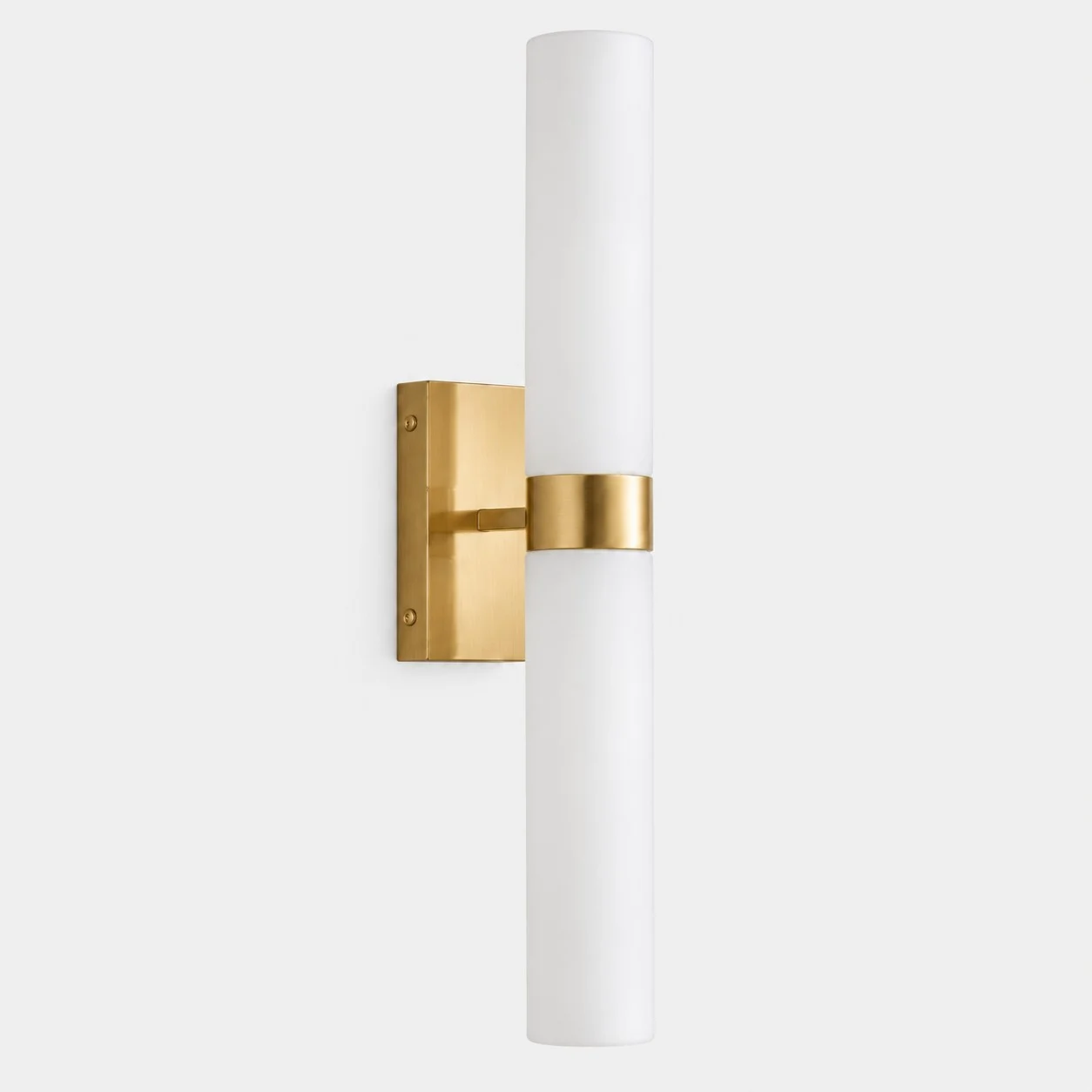 Frosted Glass shade with Tumbled Brass finish