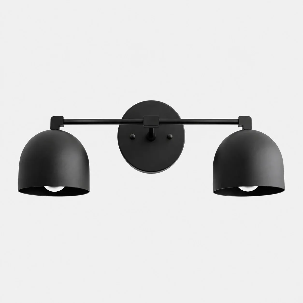 Two-light black shade with matte black arm