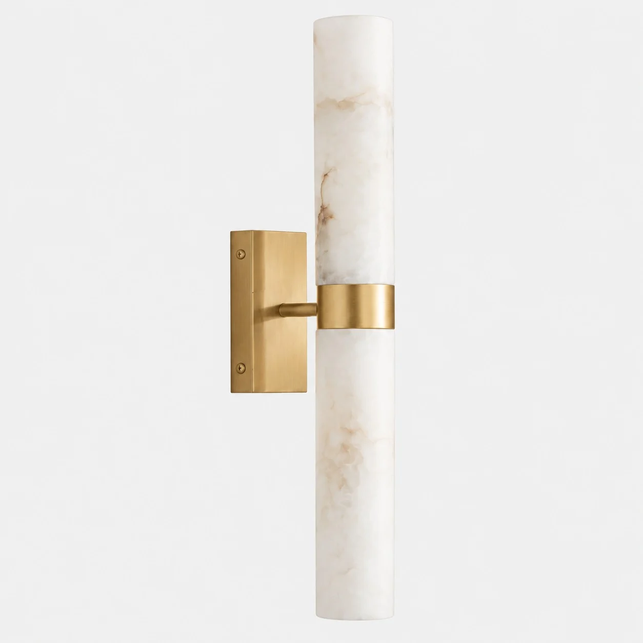 Alabaster shade with Tumbled Brass finish
