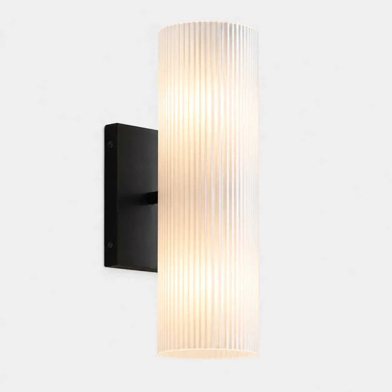 Bronze finish with frosted glass tube