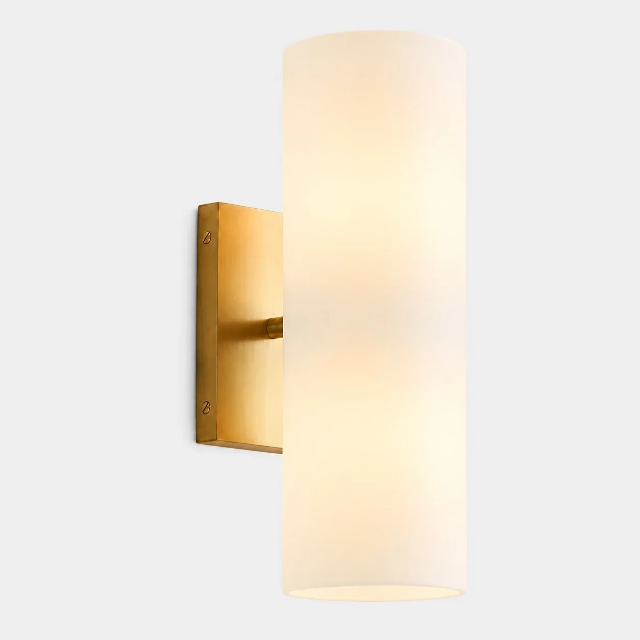 Brass finish with milk glass tube