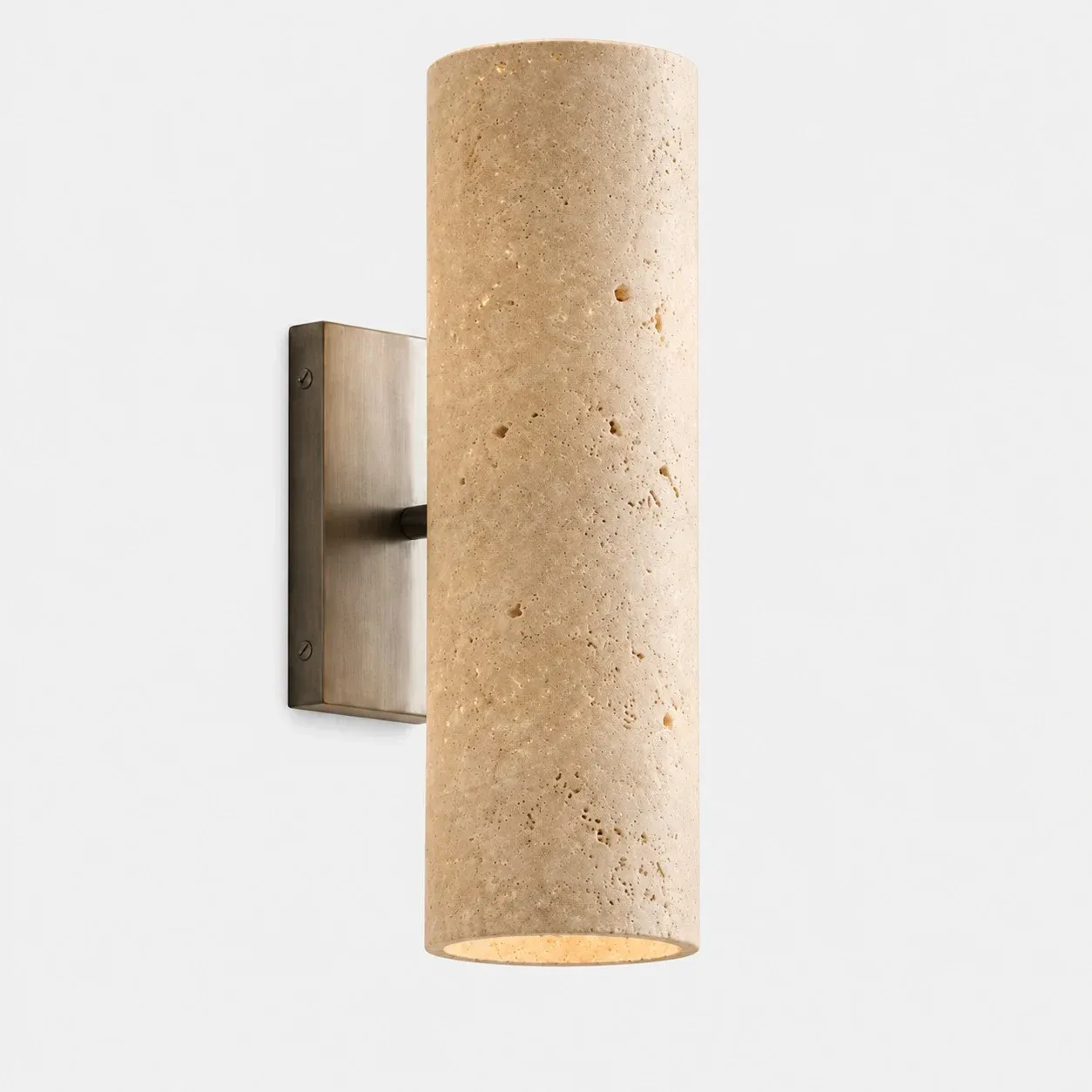 Chrome finish with travertine tube