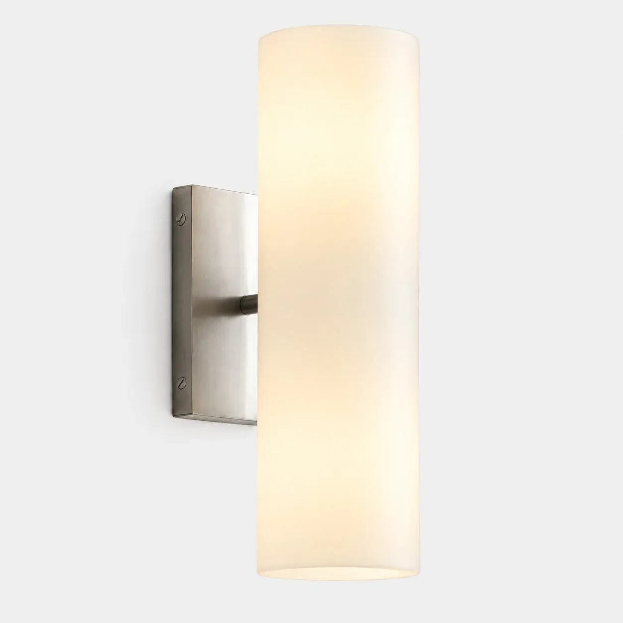 Chrome finish with milk glass tube