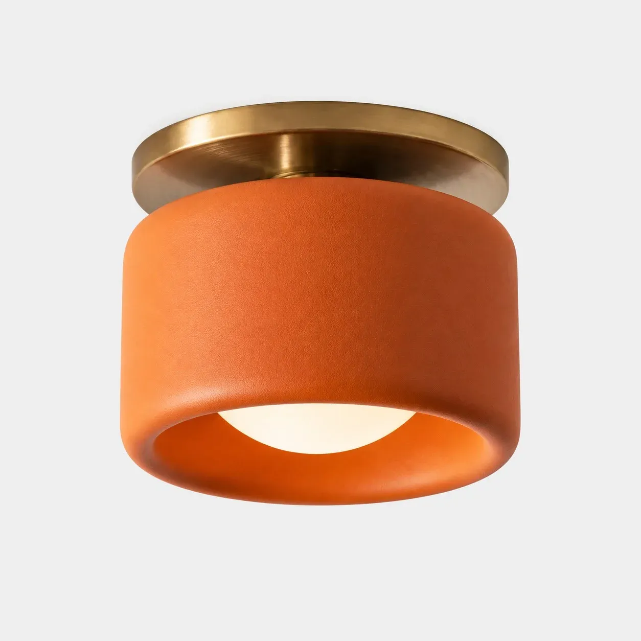 Orange 5 in porcelain flush mount