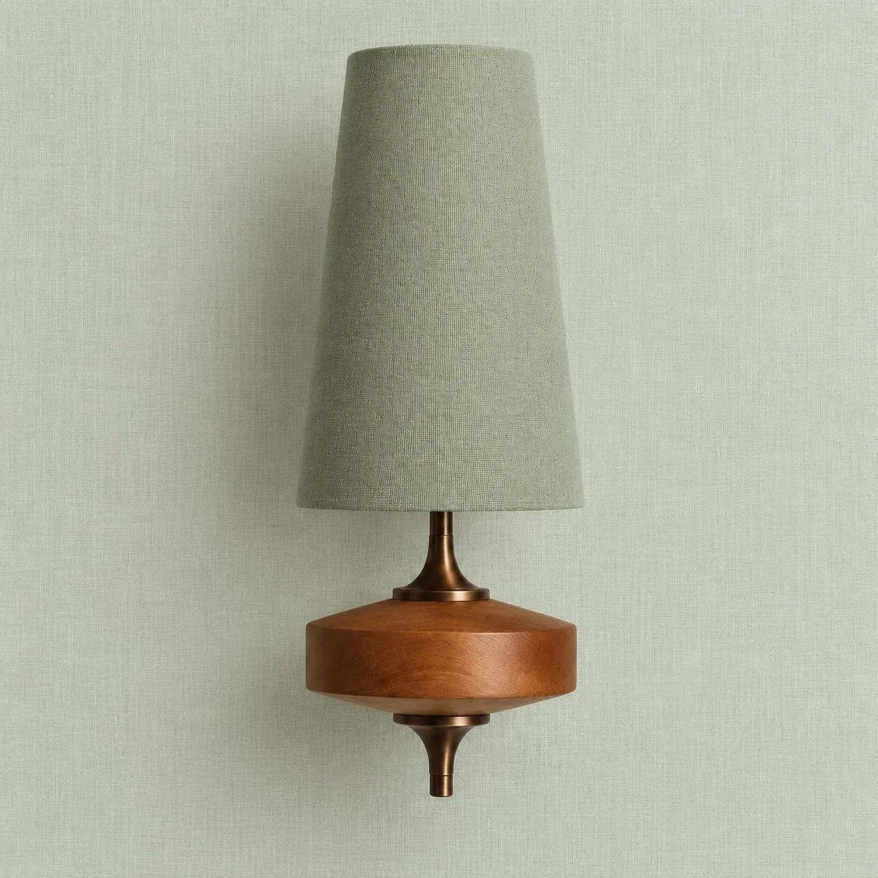 Sage Green fabric shade wall sconce