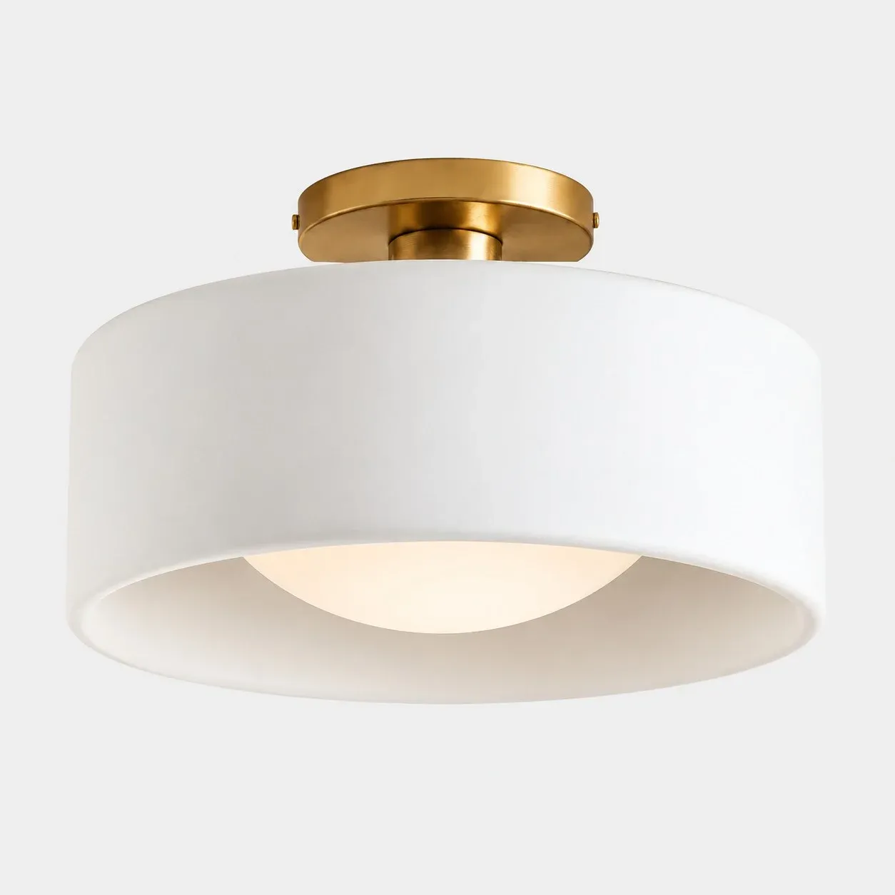 White 11 in porcelain flush mount