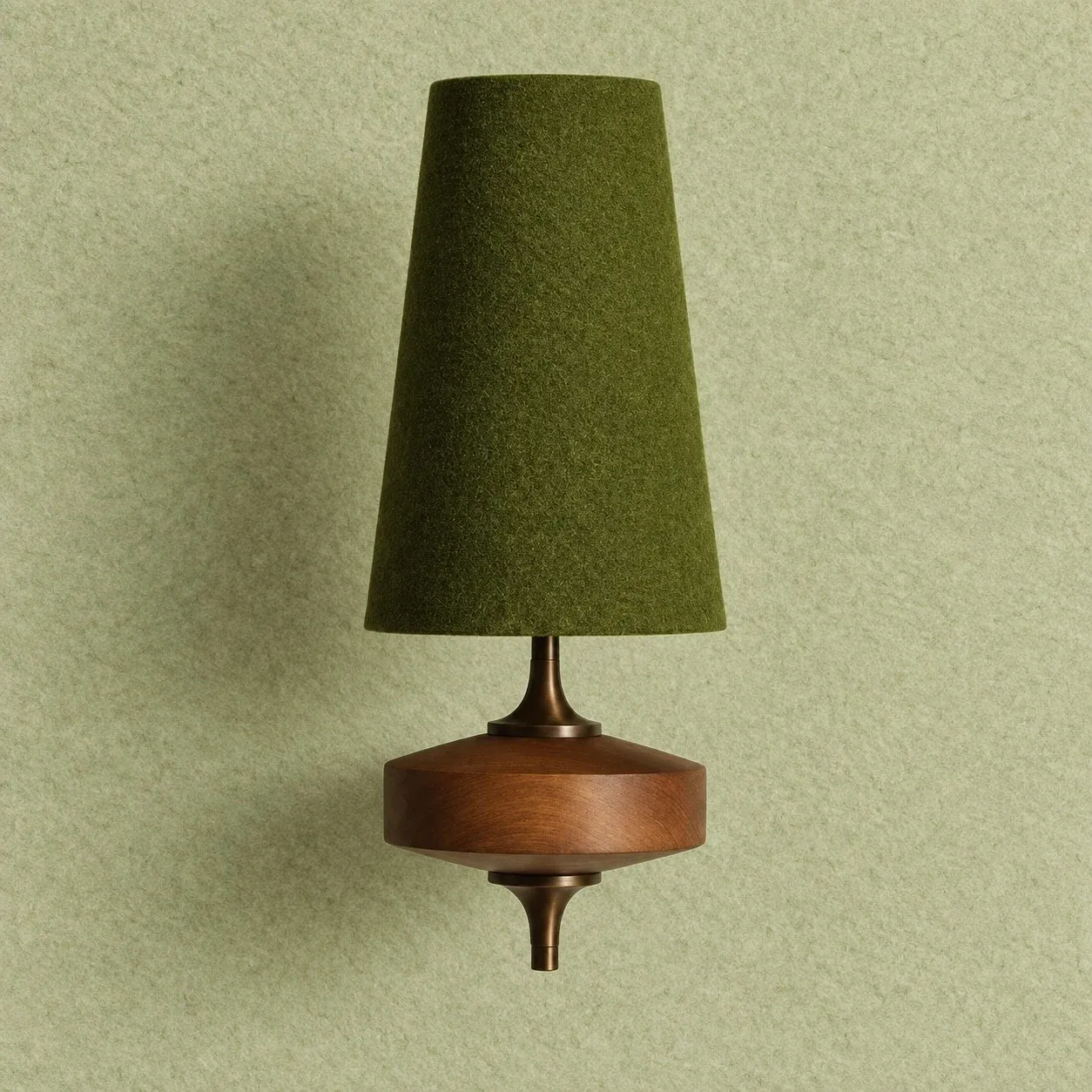 Green fabric shade wall sconce