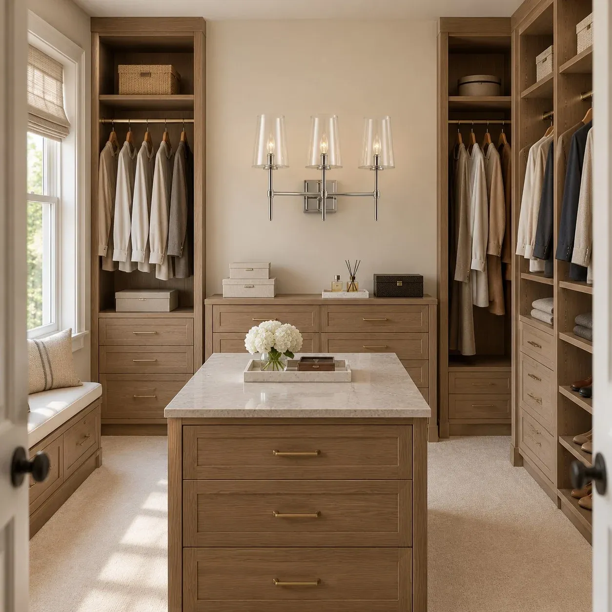 Closet, 3 heads nickel, switched on