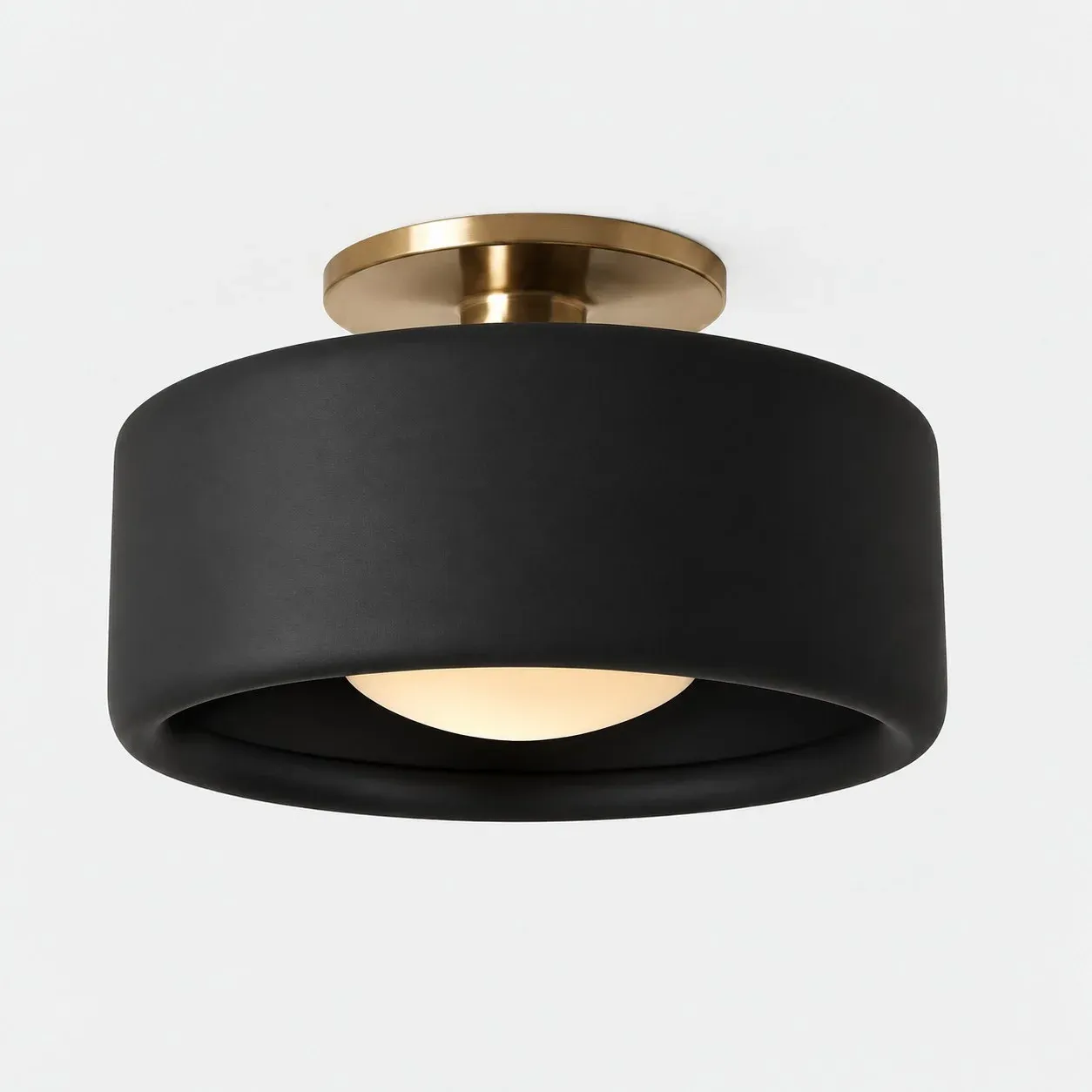 Black 11 in porcelain flush mount