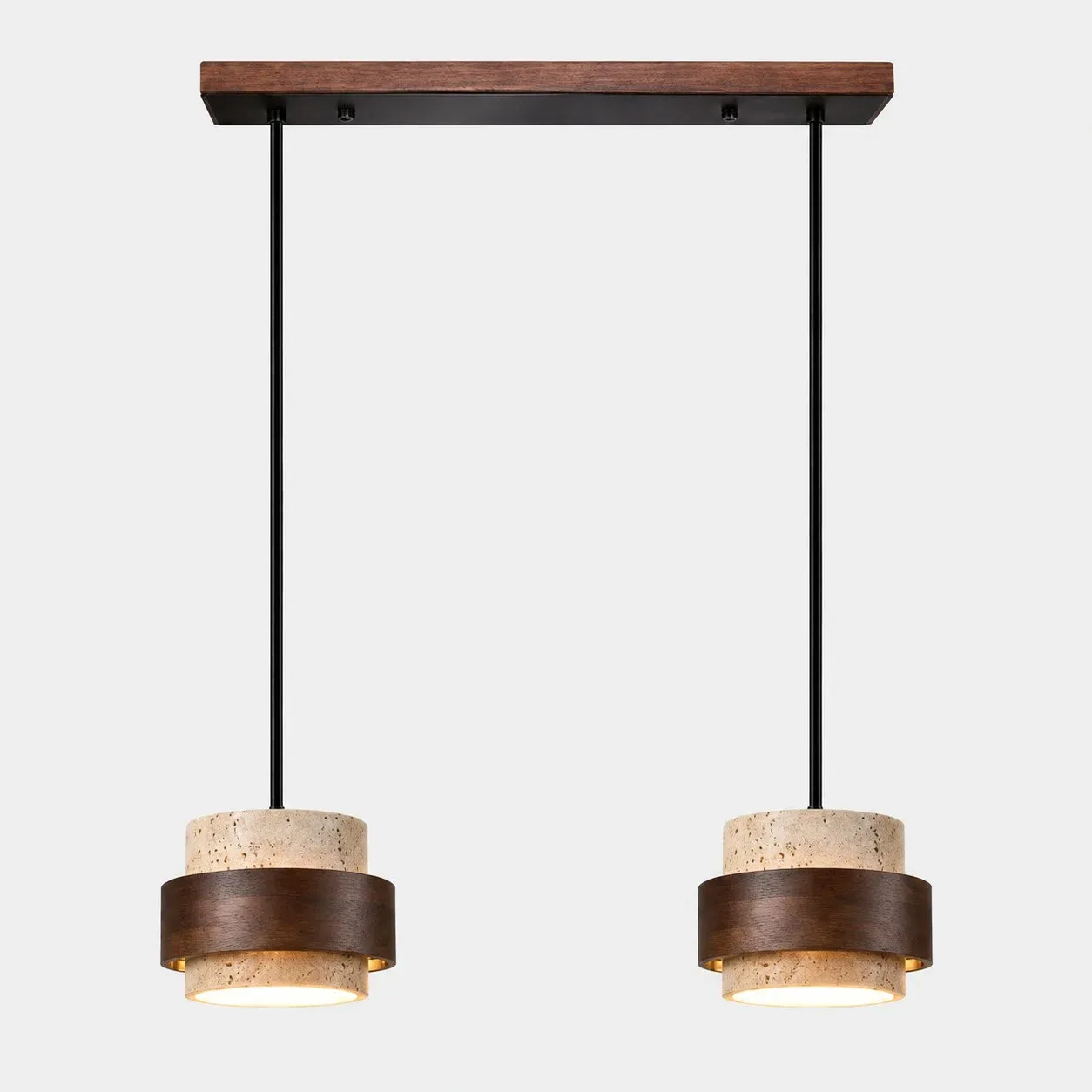 Timothy travertine pendant 2 heads