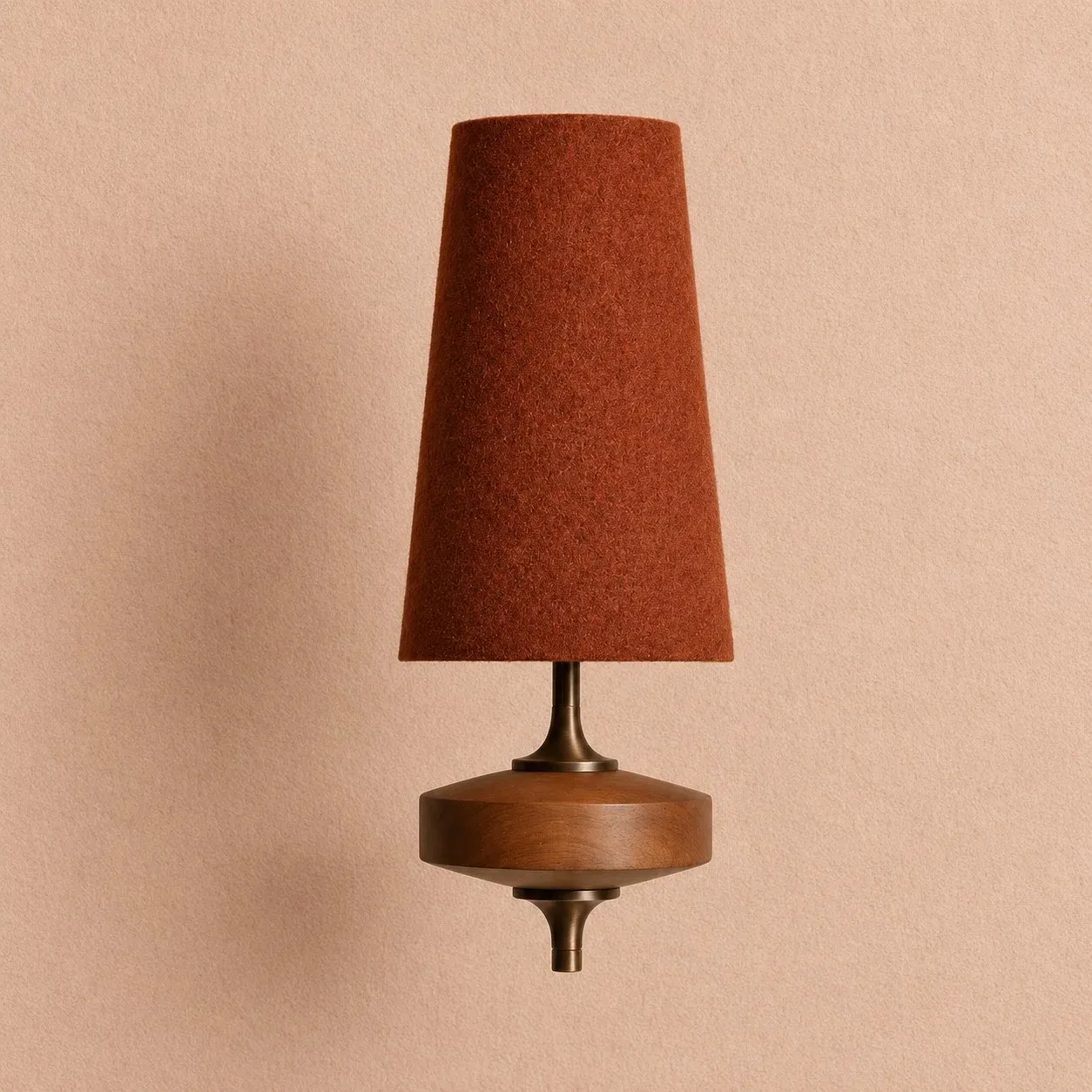 Red fabric shade wall sconce