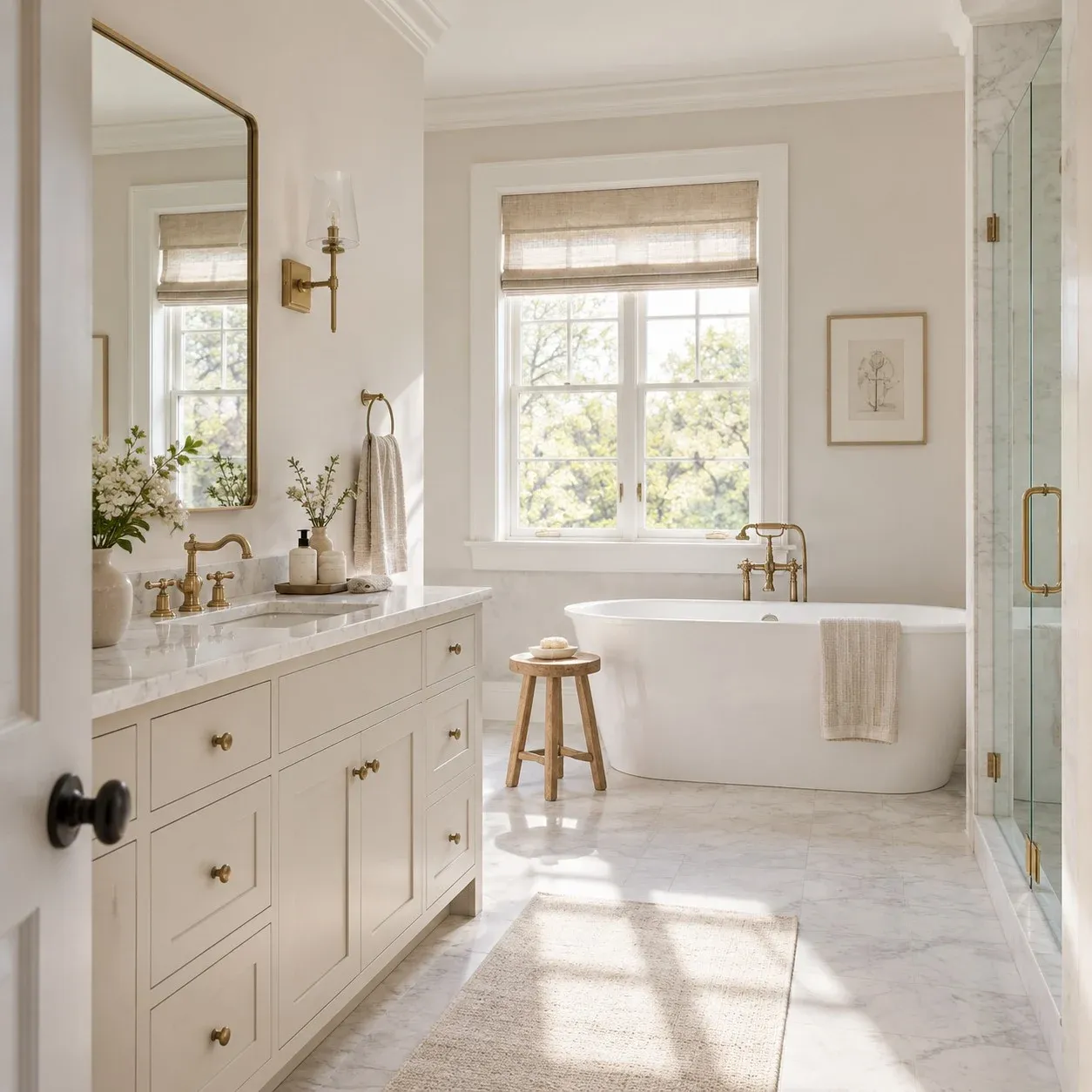 Bathroom vanity, 1 head brass, daylight off