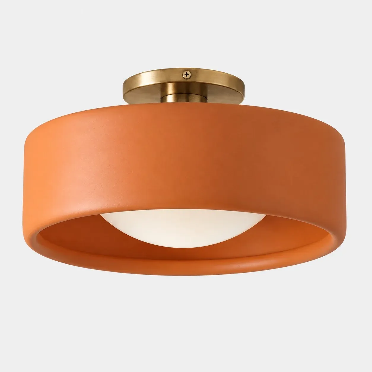 Orange porcelain flush mount