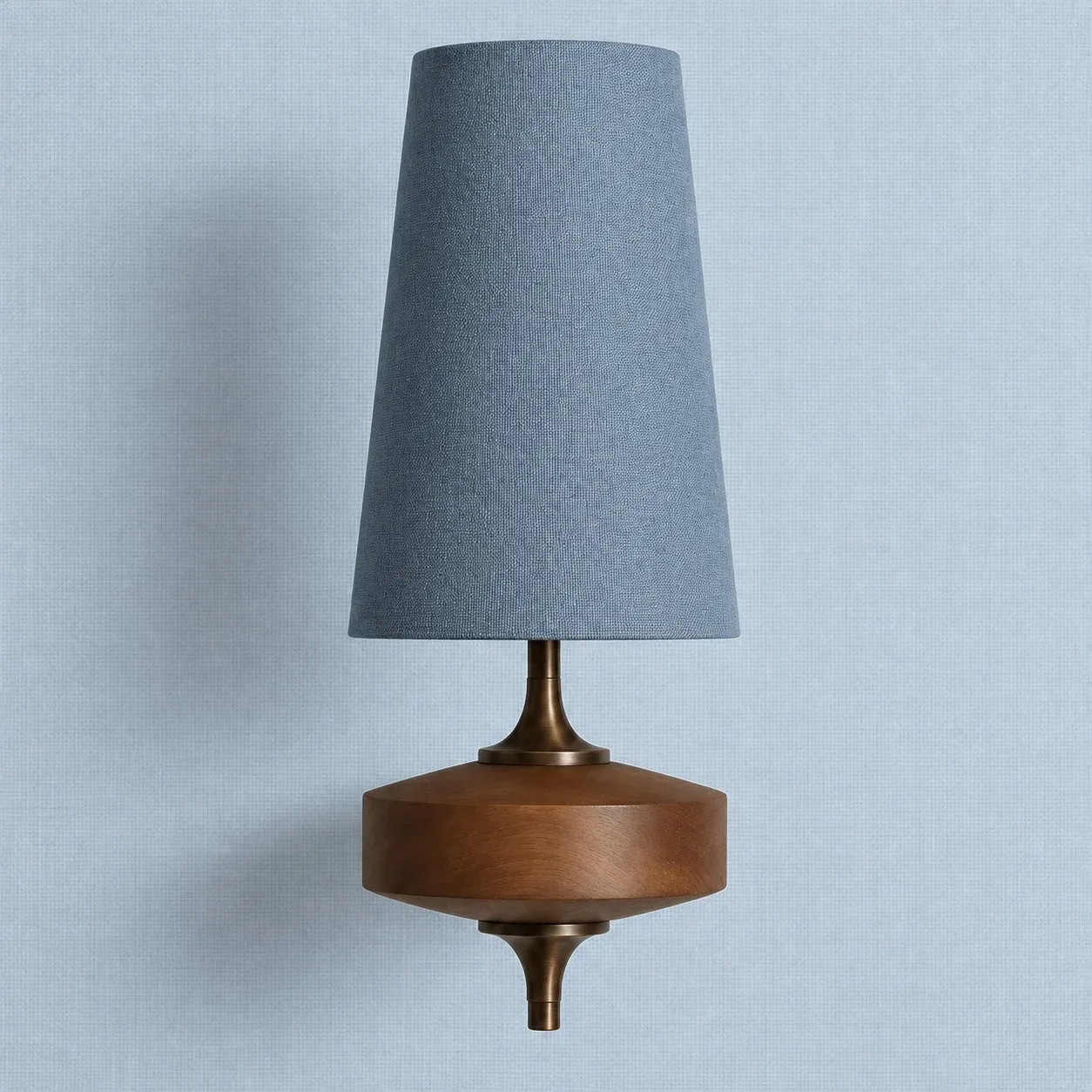 Dusty Blue fabric shade wall sconce