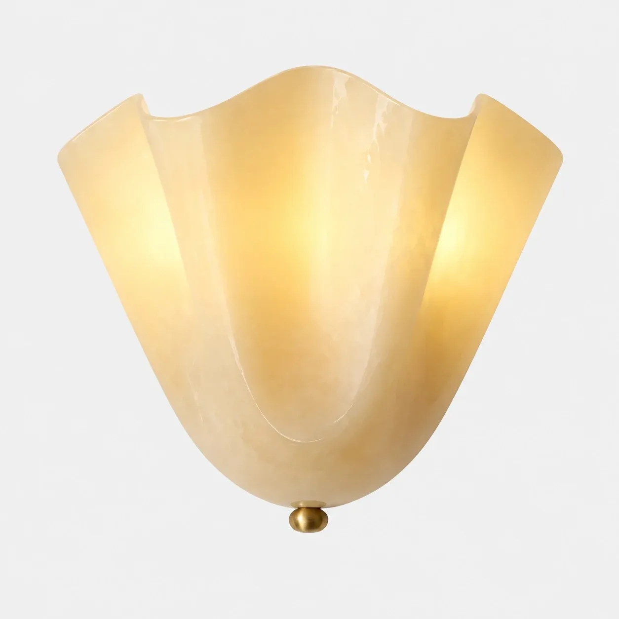 Beige white seashell glass wall sconce