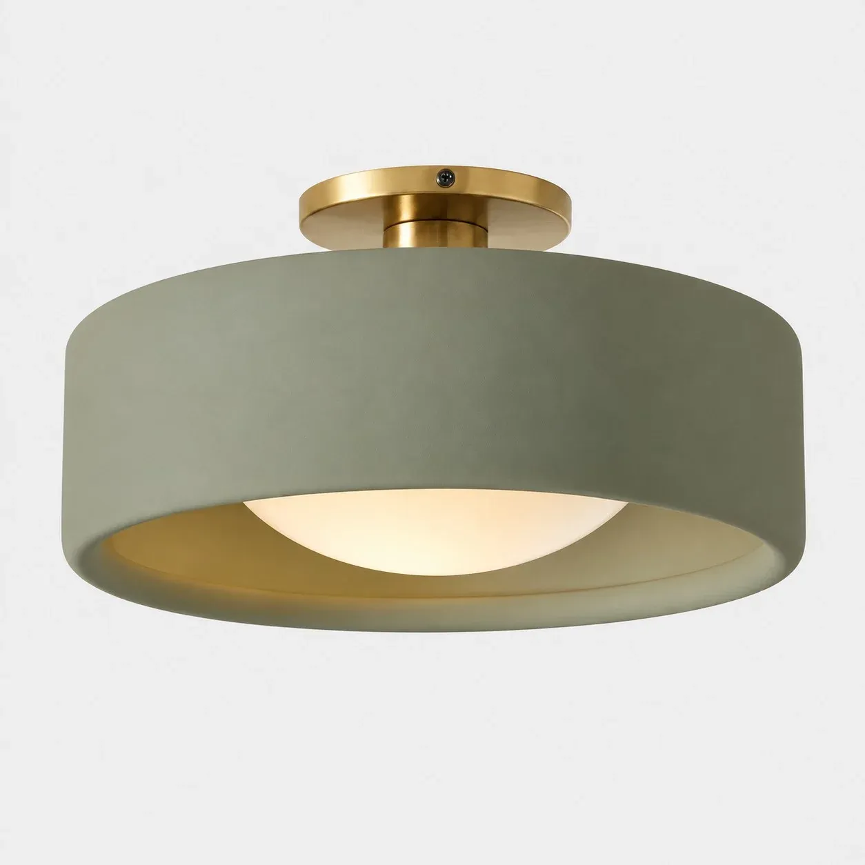 Green porcelain flush mount