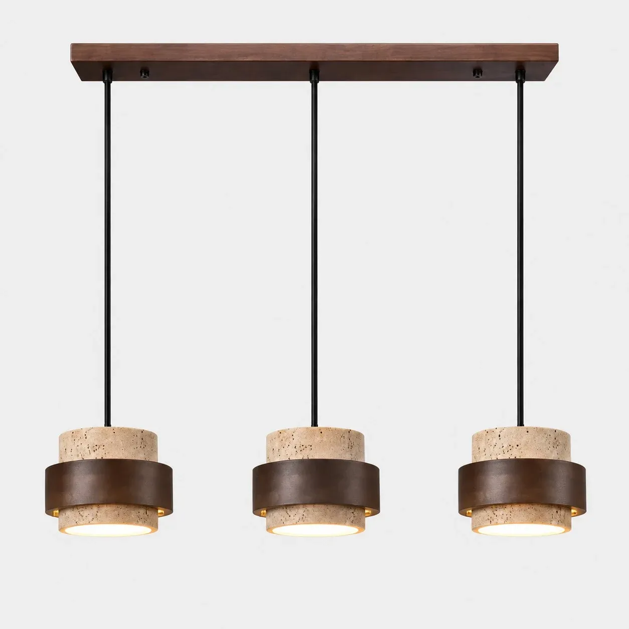Timothy travertine pendant 3 heads