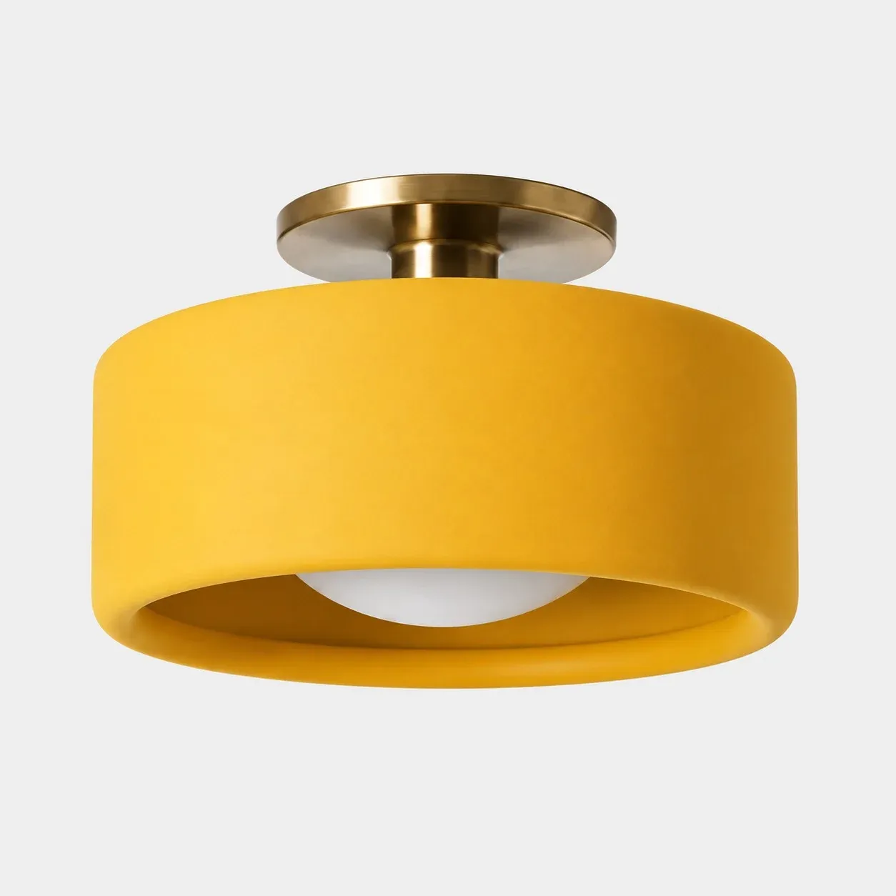 11 inch yellow porcelain flush mount