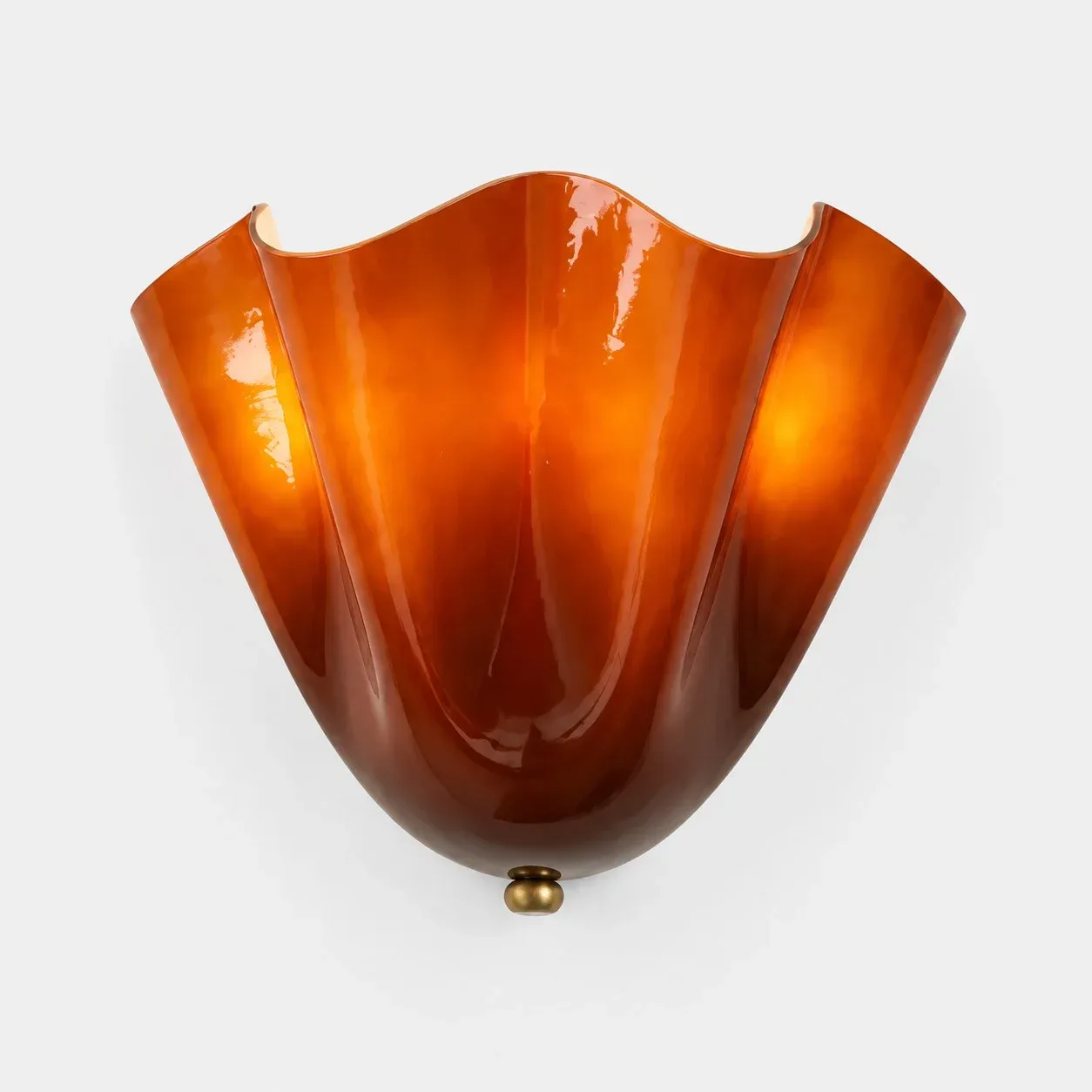 Amber seashell glass wall sconce