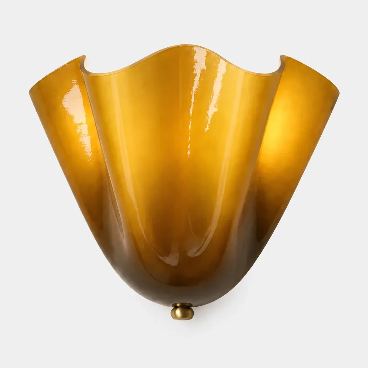 Green seashell glass wall sconce