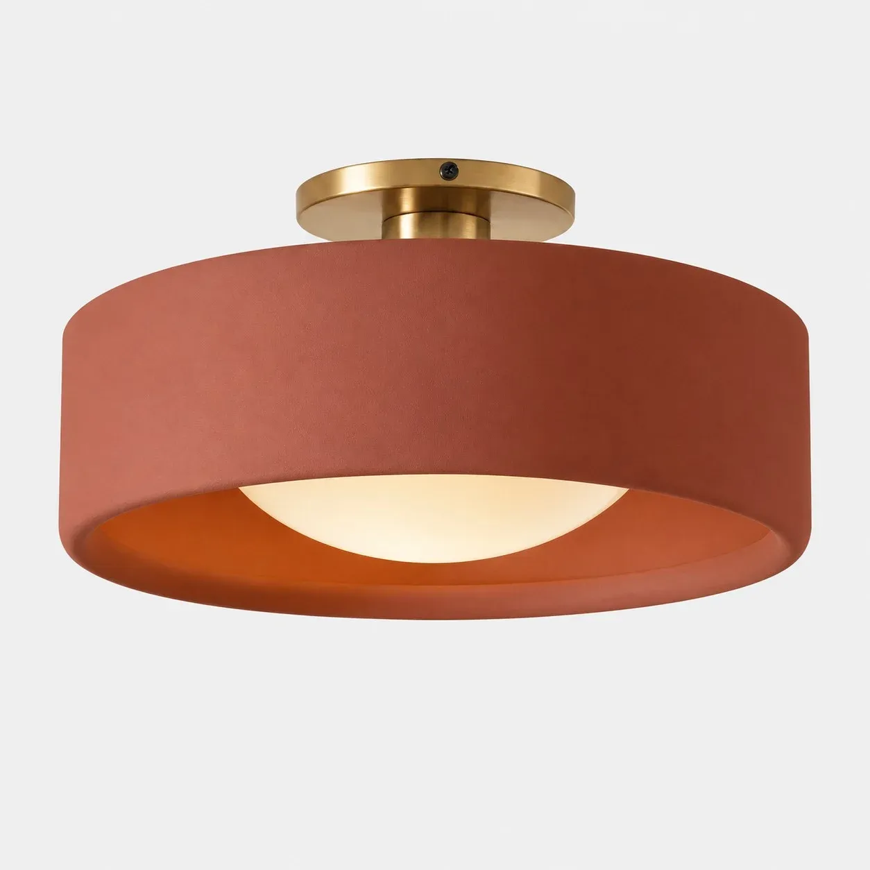 Red porcelain flush mount