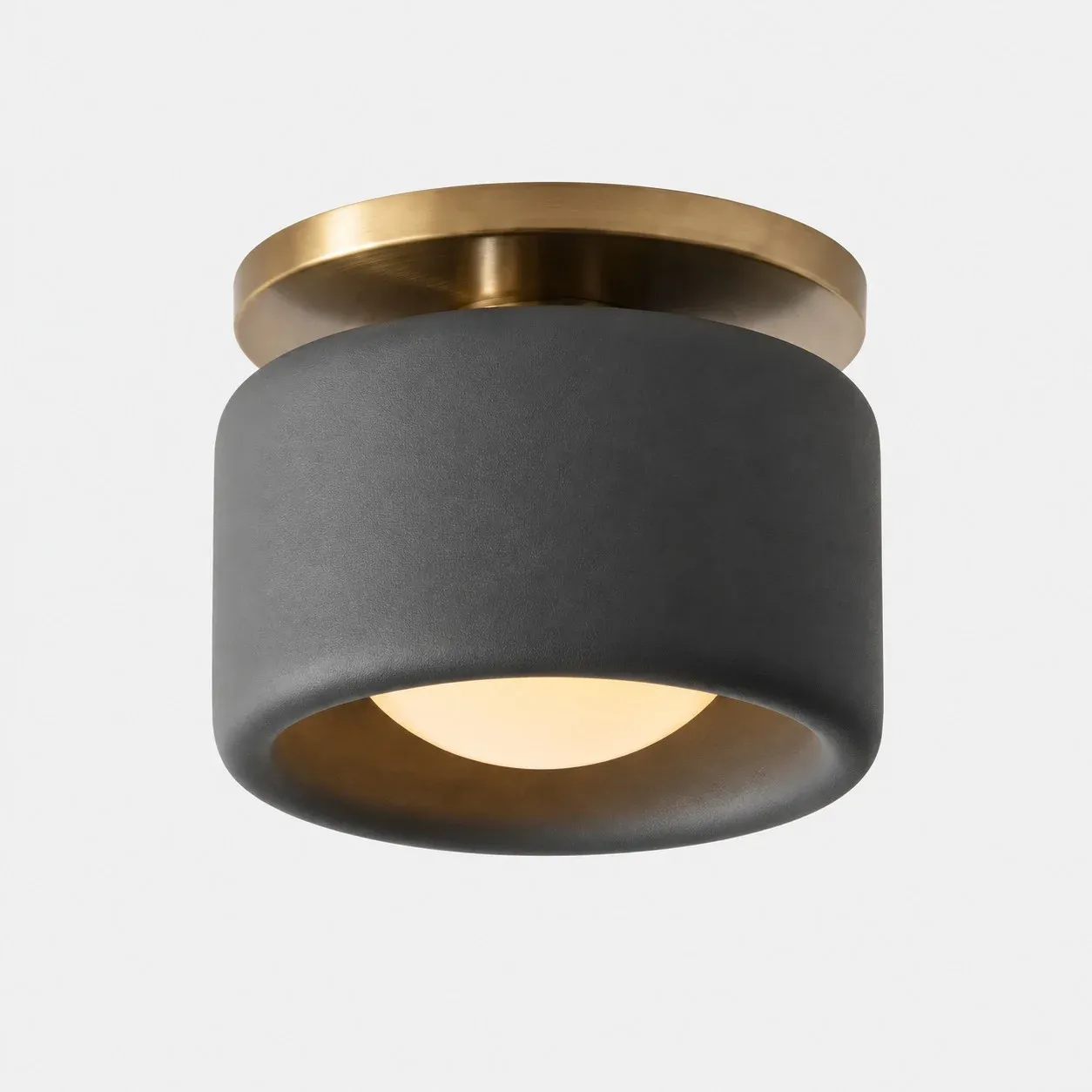 Black 5 in porcelain flush mount
