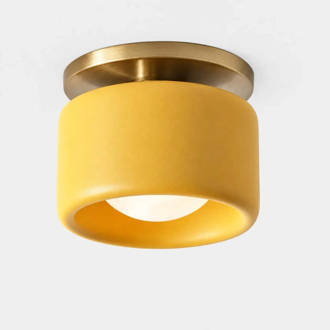 5 inch yellow porcelain flush mount
