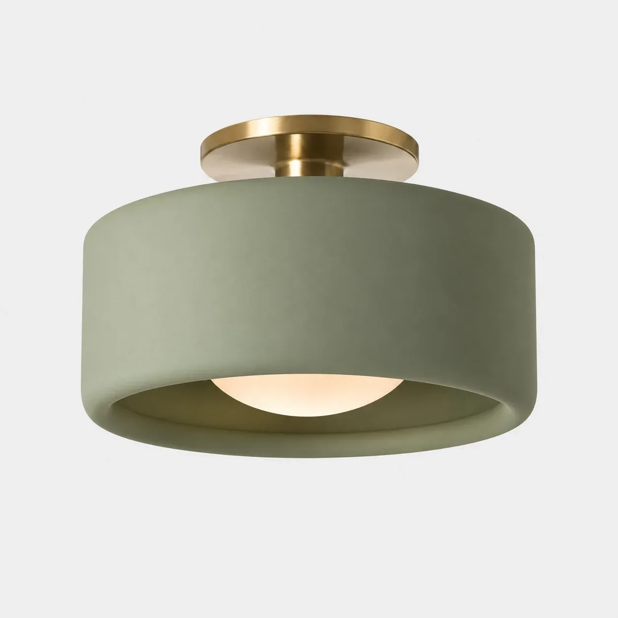 Green 11 in porcelain flush mount