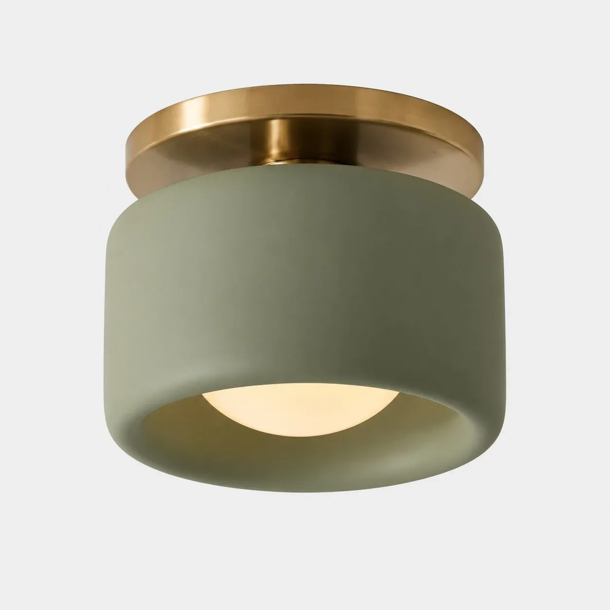 Green 5 in porcelain flush mount