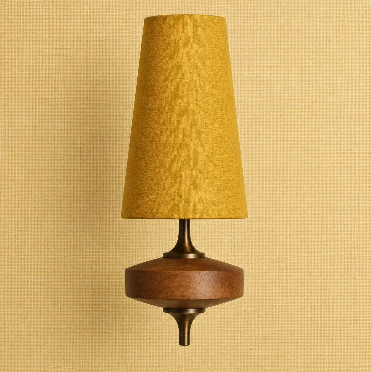Mustard Yellow fabric shade wall sconce