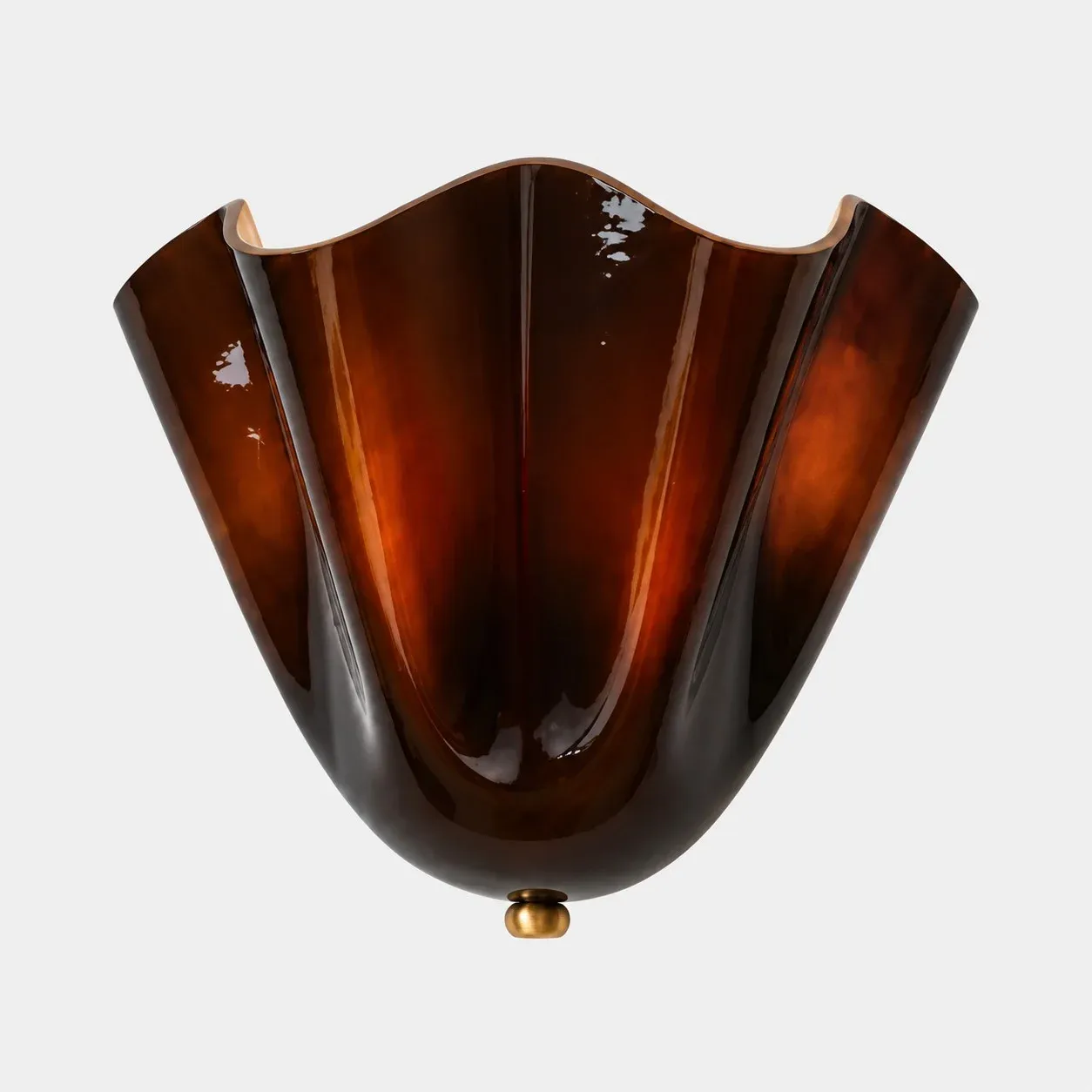 Brown seashell glass wall sconce