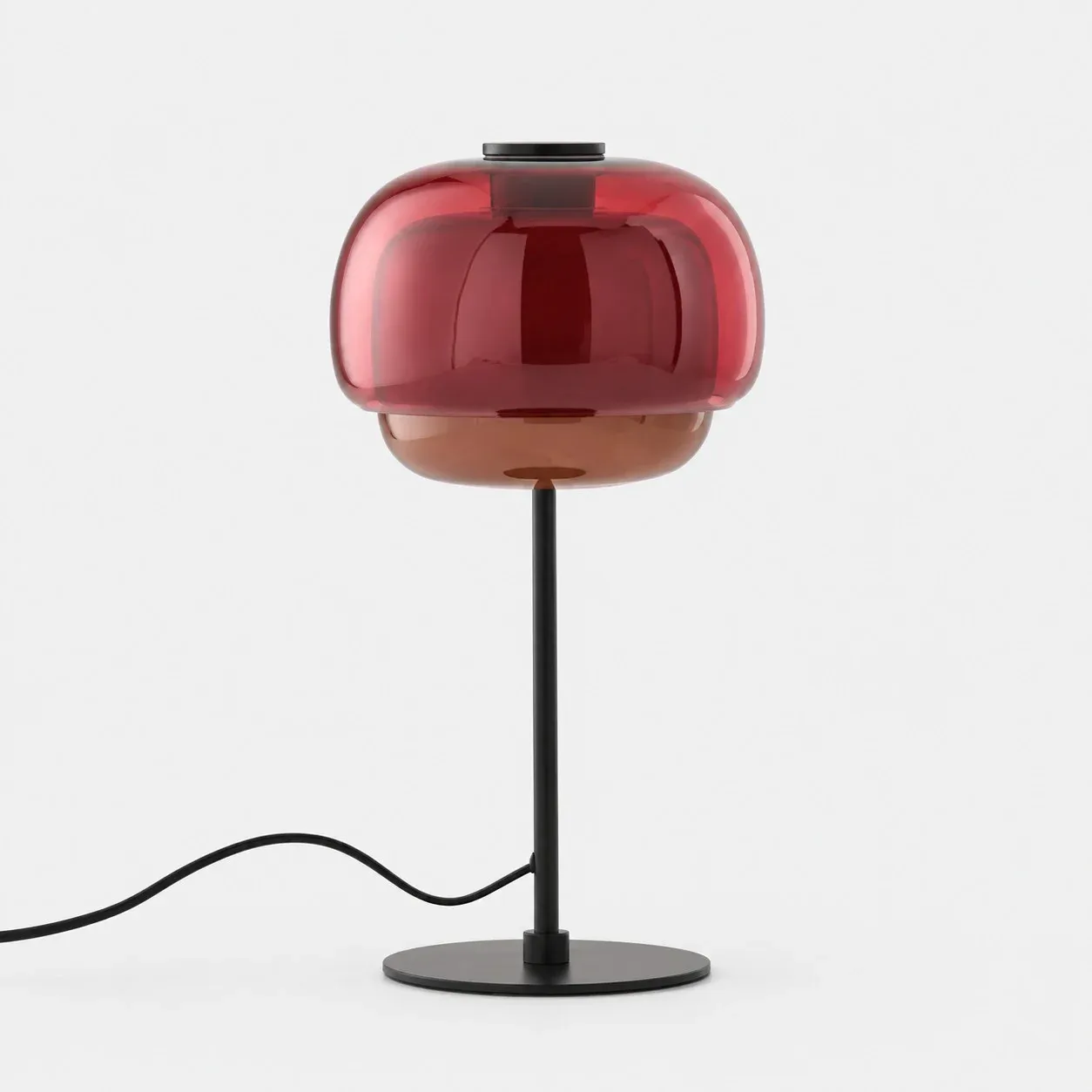Burgundy double-layer glass table lamp