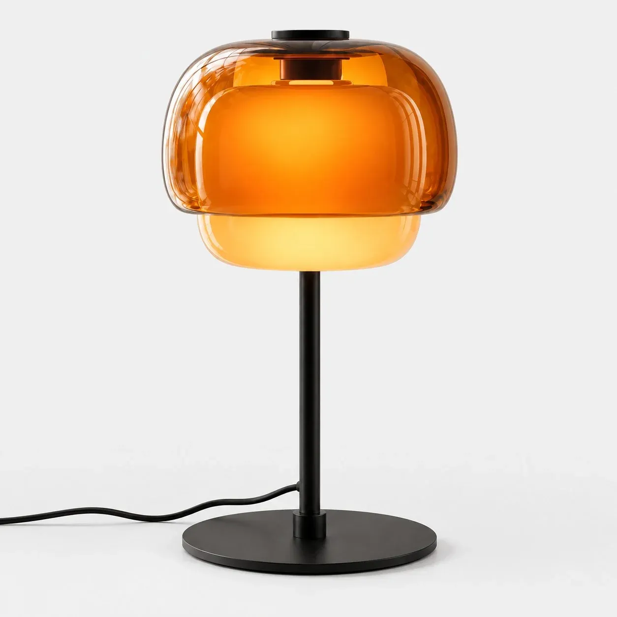 Orange double-layer glass table lamp