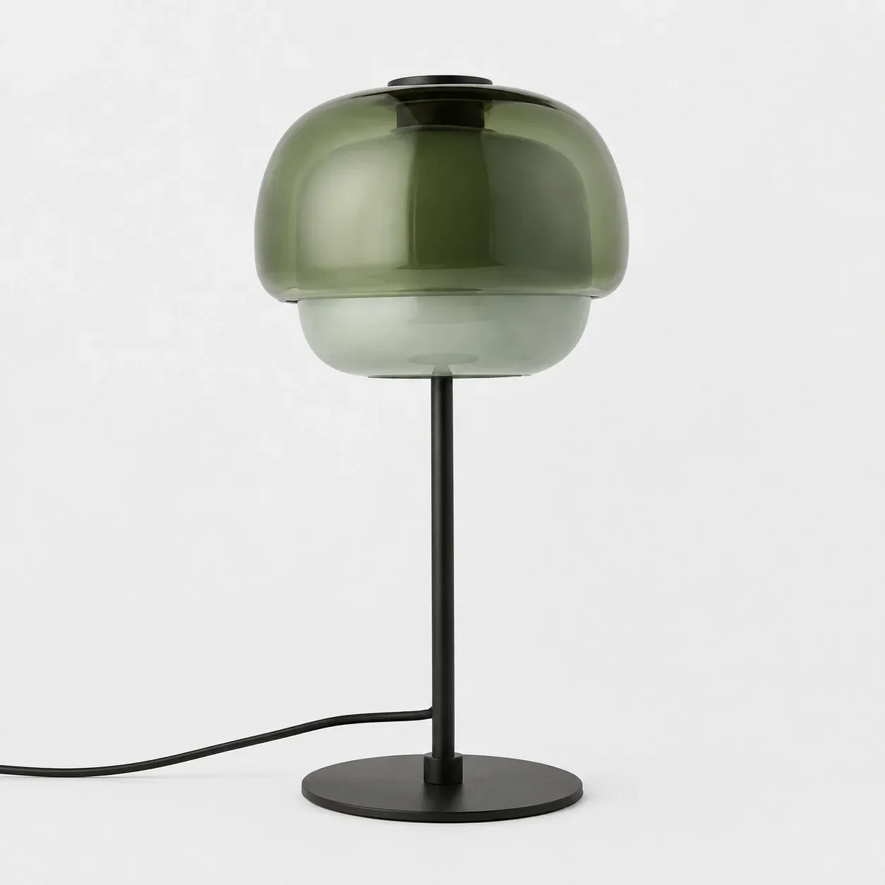 Green double-layer glass table lamp