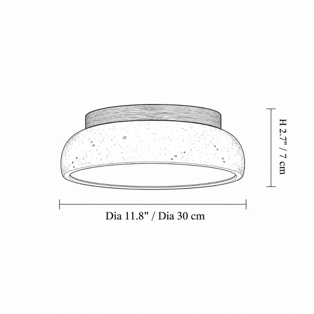 Dimension drawing, 11.8 inch diameter and 7 centimeter height