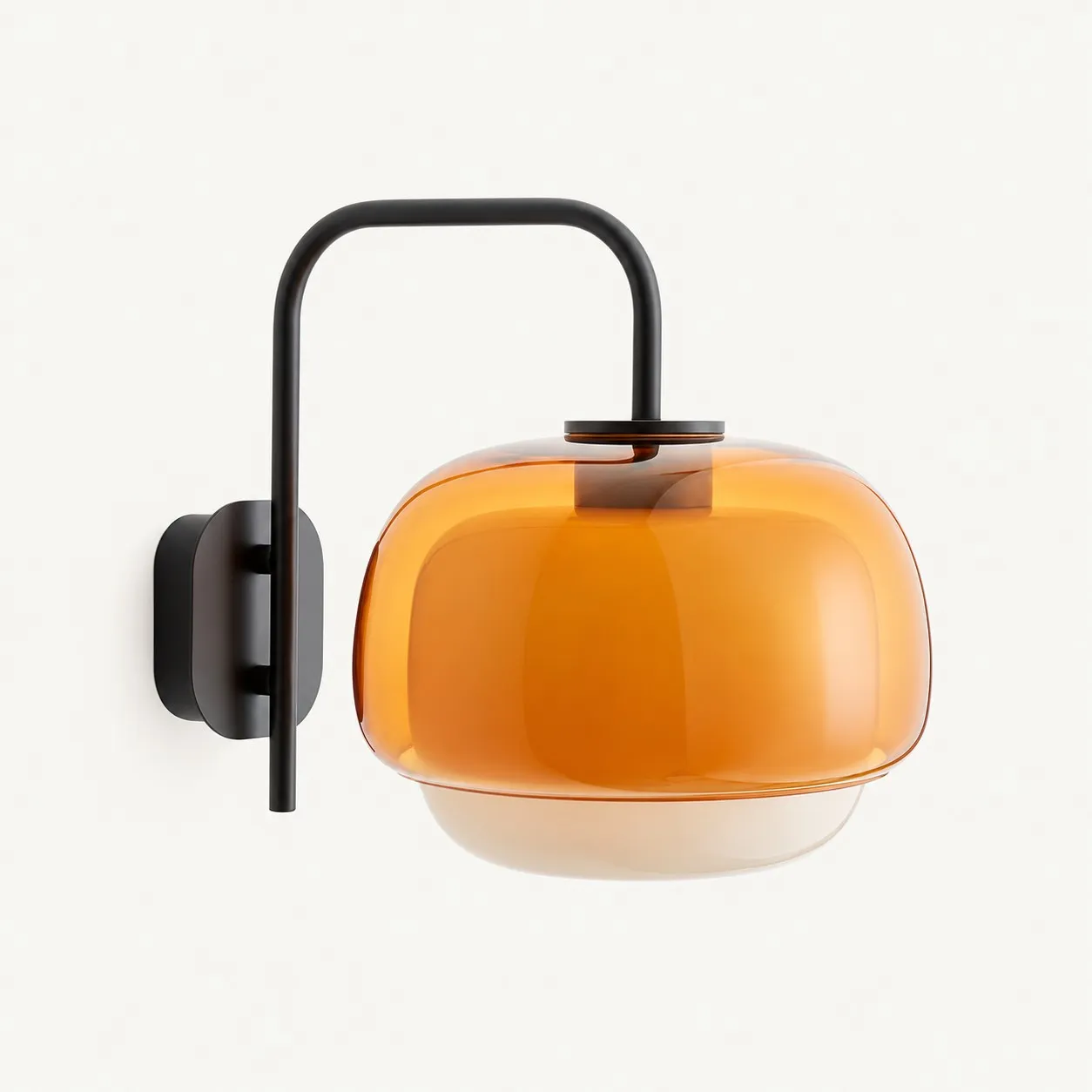 Sanae round glass wall sconce in Orange
