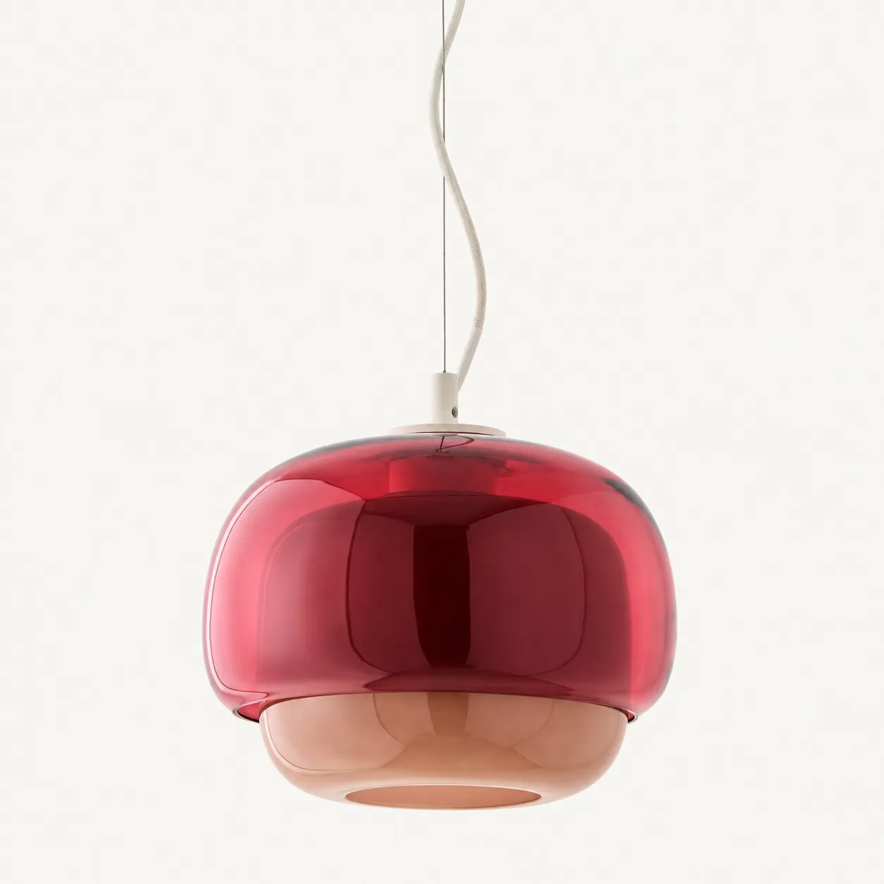 Sanae double-dome glass pendant in Burgundy