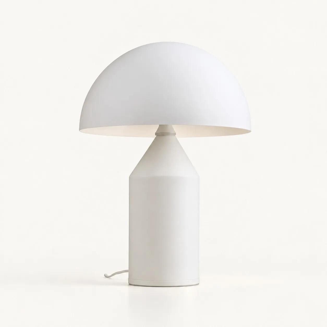 Matte white mushroom table lamp