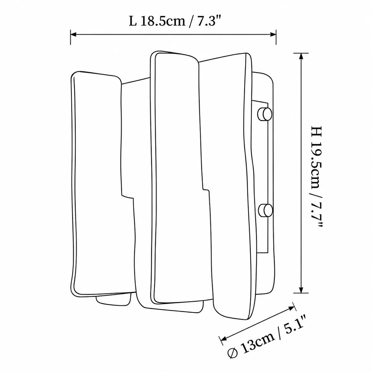 Dimension drawing of the wall light