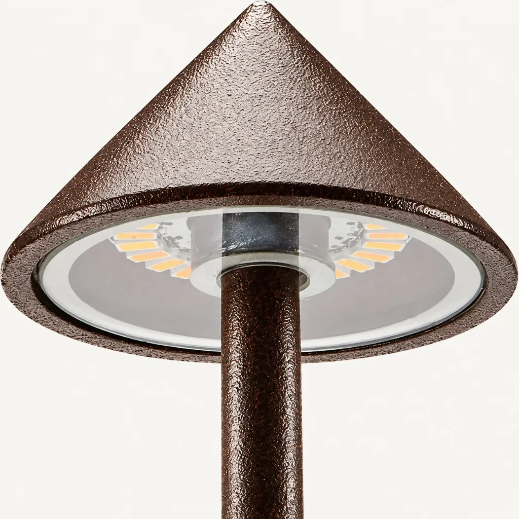 Underside of the cone shade showing the built-in LED ring