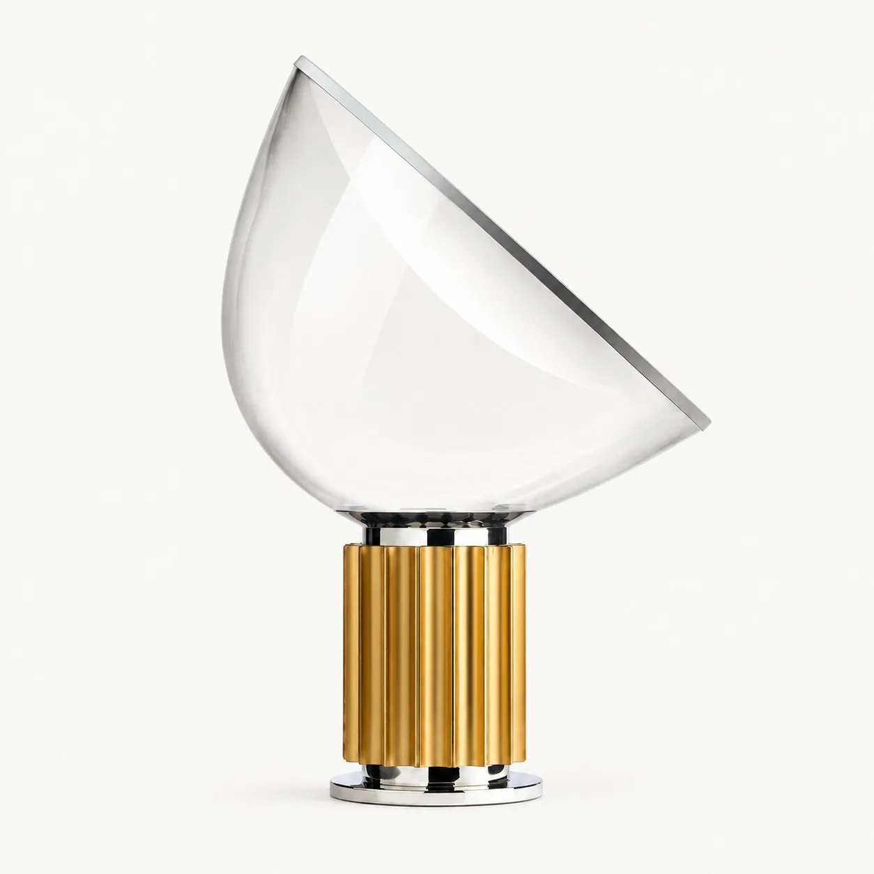 Brass glass bowl table lamp