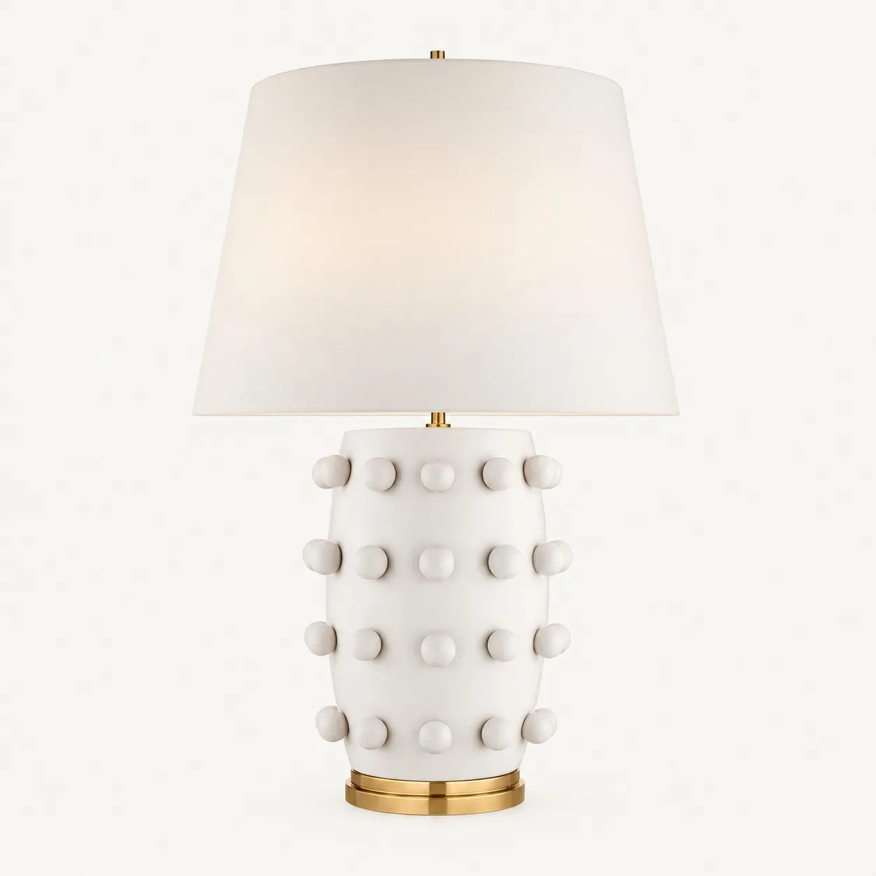 White porcelain table lamp with raised dots