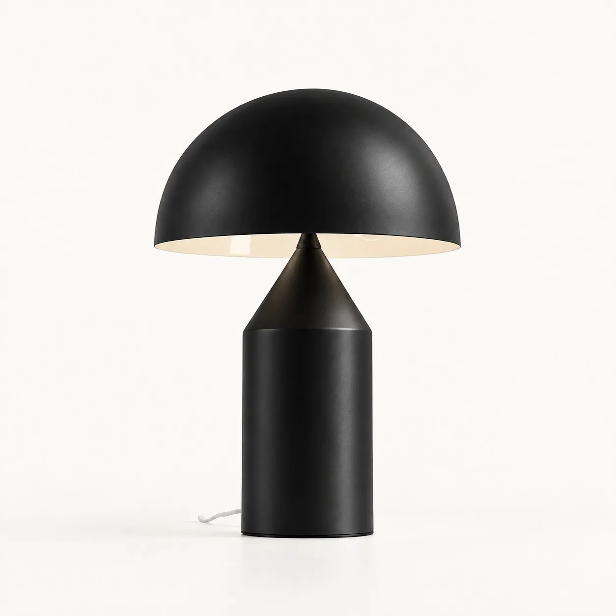 Matte black mushroom table lamp