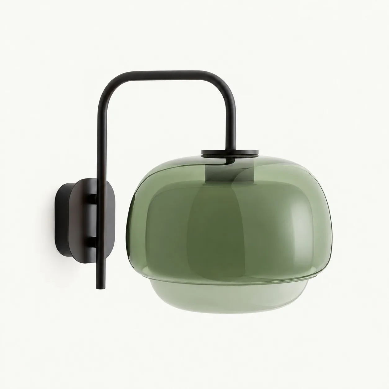 Sanae round glass wall sconce in Green