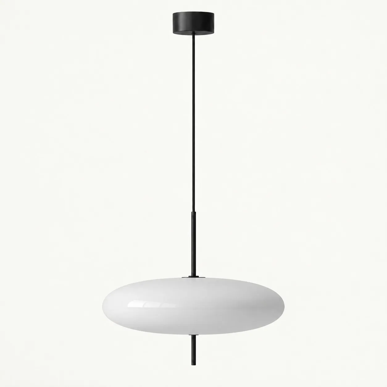 White elliptical pendant lamp